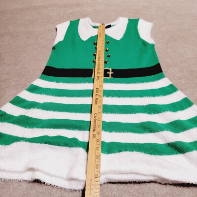 green emerald velvet dress Women's Elf Dress Novelty Knitted Christmas Jumper Skater Dress in Gre   Tokyo Laundry