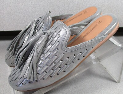 7814850 LSP30 BELLE WOMEN'S SHOE 7 M SILVER LEATHER MULE BY JOHNSTON & MURPHY