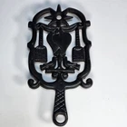 Vintage Cast Iron Trivet "Wilton J.Z.H. Style" Dumb Dutch Made In USA