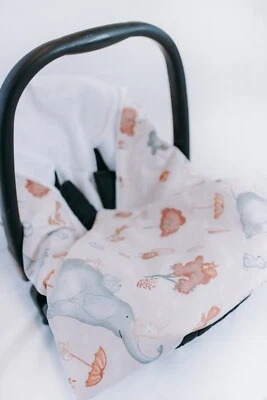 VICULII Neu Mädchen Rosa Elefanten Hasen Baby Halstuch Autositz Decke Wickelbezug Kuscheltiere