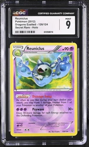 CGC 9 Reuniclus 2012 Dragons Exalted 126/124 Secret Rare Holo Pokemon Card