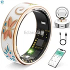 R18 Smart Ring w/ Enamel Design Heart Rate Blood Oxygen Sleep Monitoring Women