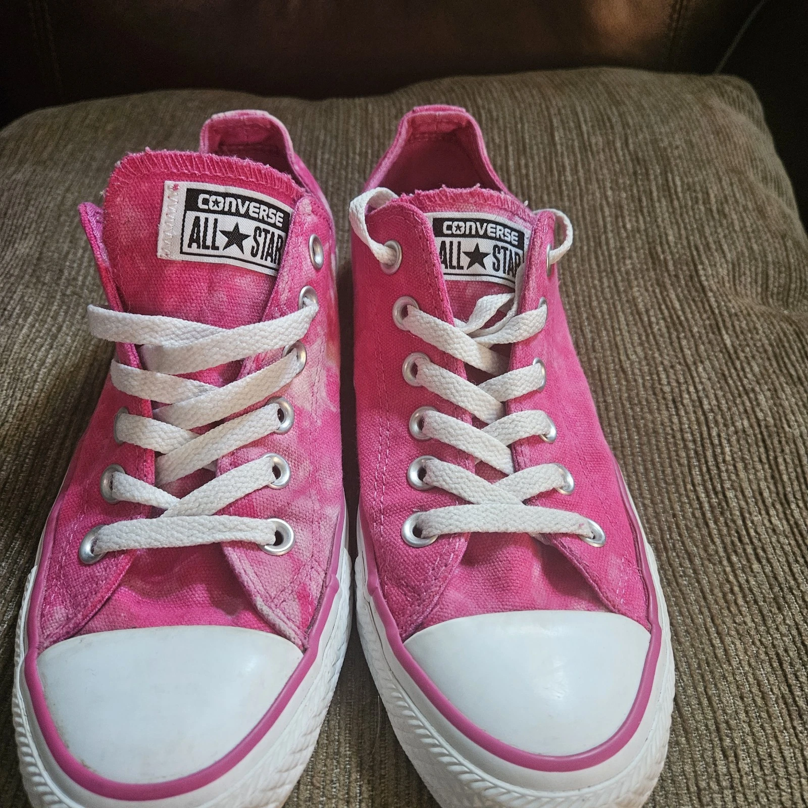 Sneakers donna taglia 7 uomo taglia 5 Converse All Star taglio basso cravatta rosa tie dye