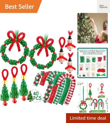 Christmas Crafts for Kids Adults Families, Beaded Ornament Kit to Make Wreath...