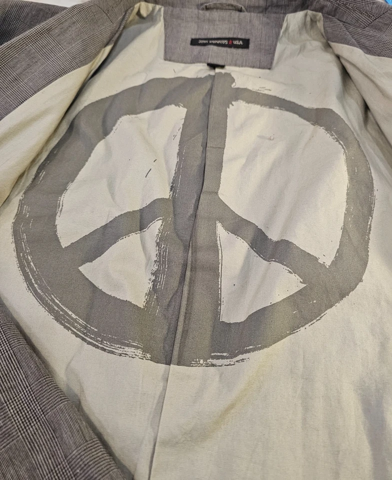 John Varvatos США хлопок льняной пик лацкан блейзер спортивная куртка 46R - Изображение 3 из 4