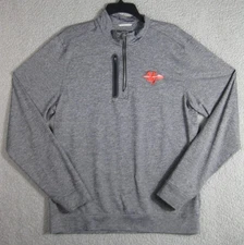 Men's Gray Cutter & Buck DryTec long sleeve 1/4 zip Pullover Shirt Golf Mens M