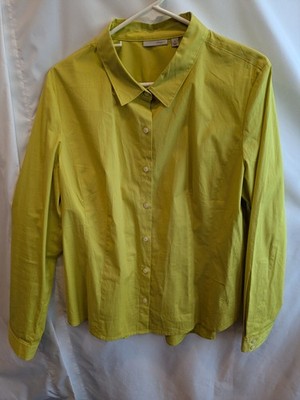 Halogen Buttondown Blouse Bright Green XL
