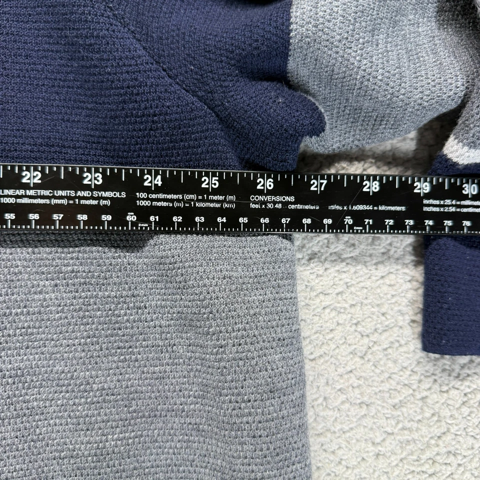 Talbots Blue Gray Womens 3X Plus Pure Merino Wool Striped Open Front Cardigan - Image 3 of 4