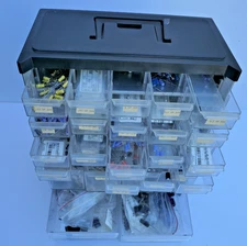 26 Drawer Plastic and Steal Parts Organizer Storage includes MISC Capacitors