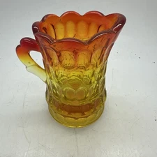Kanawha Amberina Glass Hobnail Mini Pitcher Vintage Retired Manganese Glows