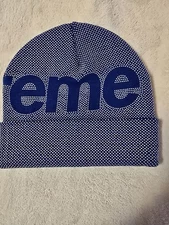 Supreme Studded Knockout Big Logo Beanie Only Available Grey -1 Blue-3
