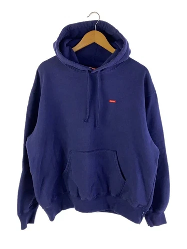Supreme Felpa con Cappuccio 24ss Small Box Felpa con Cappuccio Sbiadita Usabile L Cotone Navy Usata