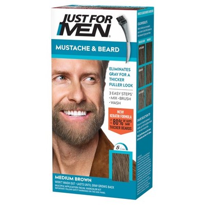Mustache & Beard multiple uses Beard Coloring for Gray Hair with Brush, With ...