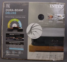 Intex Comfort Deluxe Dura-Beam Plush Air Mattress Bed w/Built-In Pump  Full..