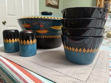 The Main Ingredients Set: Large Bowl, 4 Small Bowls, Salt And Pepper Shakers