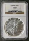 2005 $1 American Silver Eagle Dollar NGC MS69
