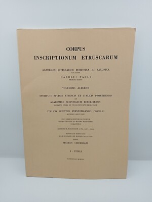 Corpus Inscriptionum Etruscarum - Volume I - Tituli - Cristofani