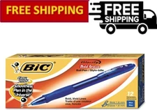 BIC Atlantis Velocity Blue Ballpoint Pen, Bold Point Pens (1.6 mm), 12 Count