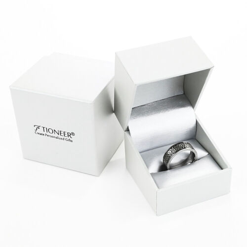 Wolframhartmetall Hochzeitsband Ring keltisch Triquetra Dreieinigkeitsknoten 8 mm kostenlose gravur - Bild 6 von 10