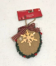 Christmas Snowflake Holly Tree Ornament Woodlands Holiday Style Approximately 4”