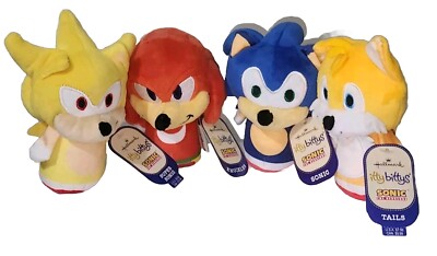 4 Hallmark Itty Bittys Set Sonic The Hedgehog, Knuckles, Super Sonic & Tails NEW