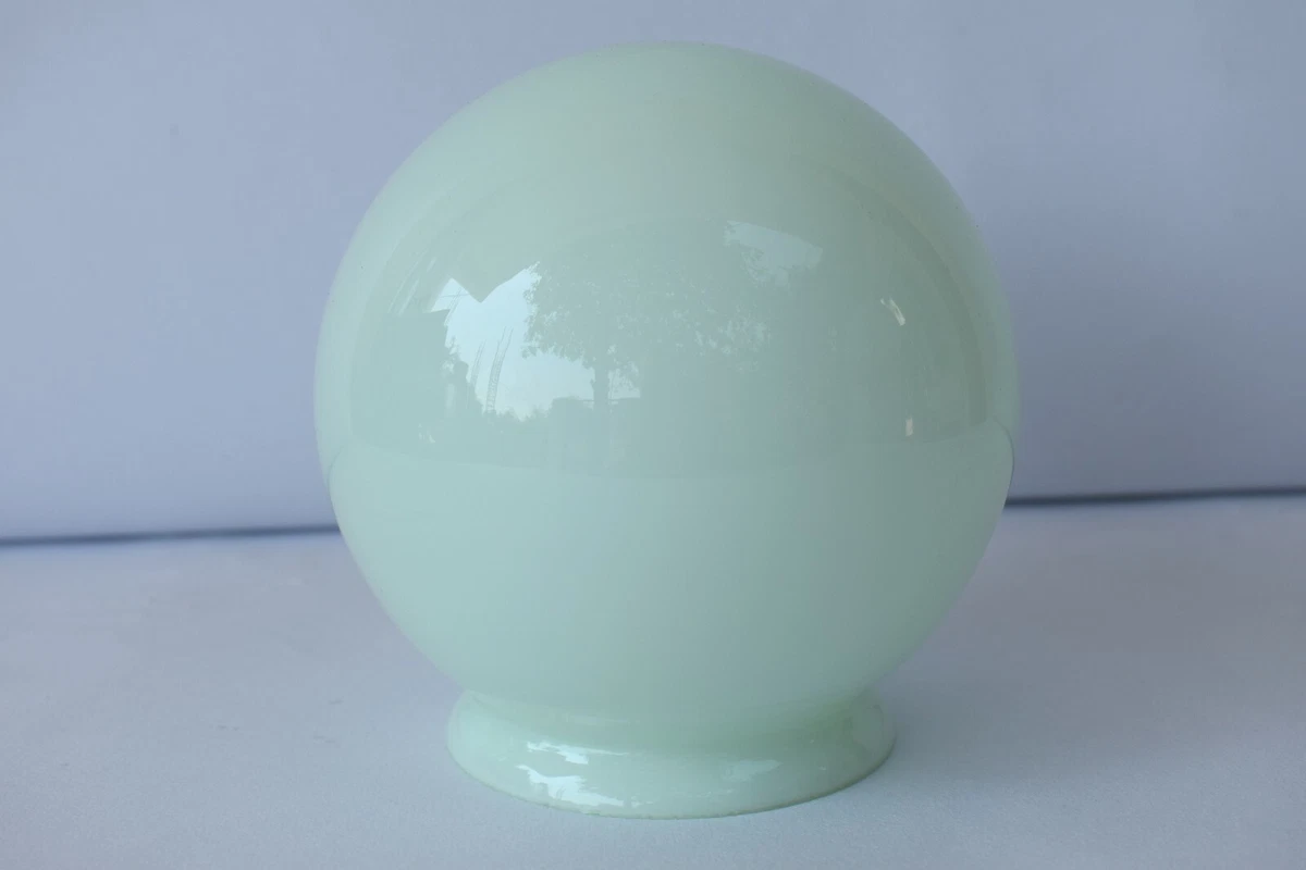 Vintage green glass globe lamp deals