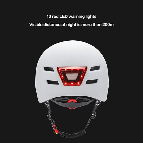Waterproof Electric Scooter Helmet With Warning Lights Bike LED Light Cap - Picture 10 of 16