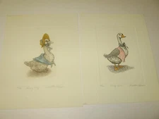 2- Signed Limited edition Etchings By Martha Hinson- Goosy Lucy & Dandy Gandee