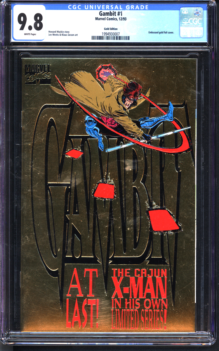 Gambit #1 Gold Edition (1993) CGC 9.8 -- White pages; Gold Foil
