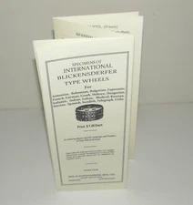 Blickensderfer International Type Wheels Brochure Reproduction