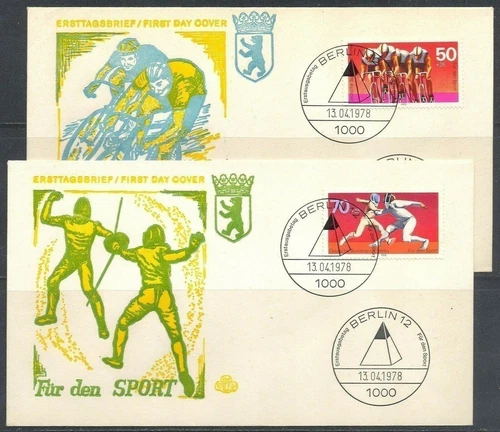 Germany, West Berlin 1978, Sport, Fencing, Cycling, FDC