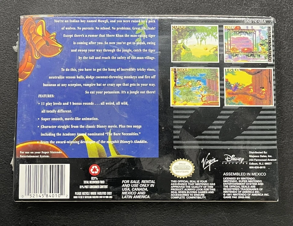 SNES Super Nintendo Disney's The Jungle Book SEALED Game READ - Image 3 of 4