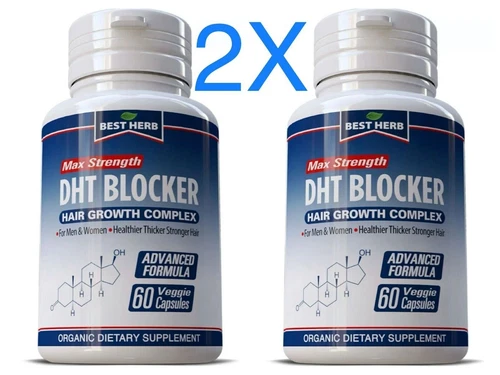 2X Natural DHT BLOCKER Prevent Hair Loss Herbal Vitamins Growth Thicker Stronger