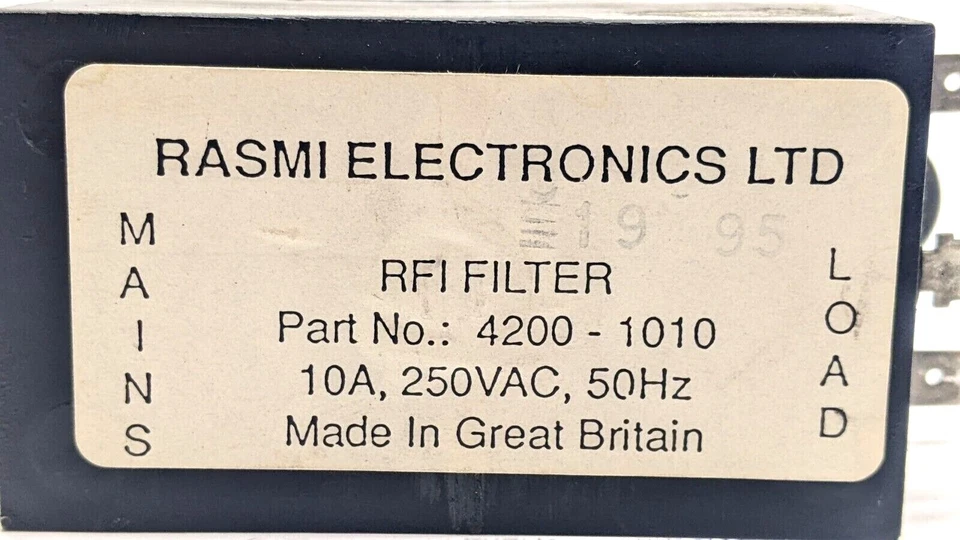 RASMI 4200-1010 RFI Filter 10A 250VAC 50Hz - Image 4 of 4