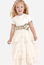 NWT Super Plush/RICH Ivory 7-tiers tulle Pageant/Party/Formal Gown sz 2-Fit 4-5Y