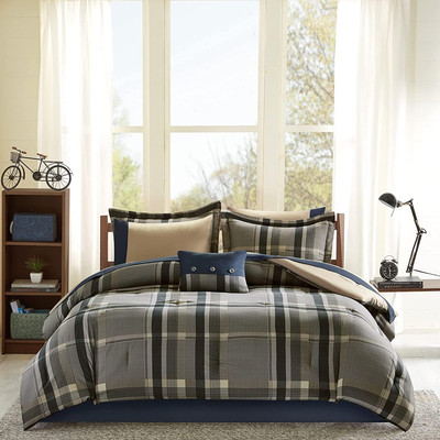 Robbie Cozy Comforter Set Bed in a Bag, Modern Casual All Season Bedding Set, Ma