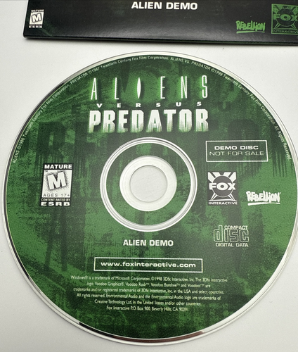 Aliens versus Predator PC Windows 95/98 Alien Demo *RARE* - Picture 4 of 4