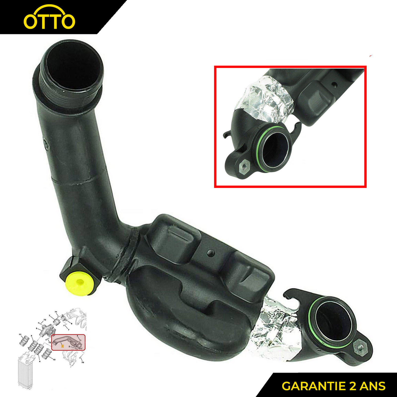 Tuyau air pour révision Citroën Berlingo 1.6HDI - Durite admission turbo 144068