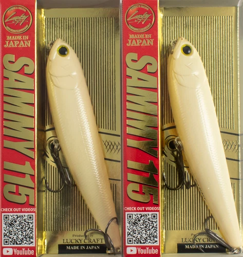 (LOT OF 2) LUCKY CRAFT SAMMY 115 F 4.5" 5/8OZ SM115-139 ORIGINAL BONE E4254