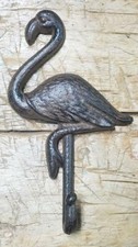Cast Iron Antique Style Florida FLAMINGO Towel Hanger Coat Hook Hat Hooks Beach