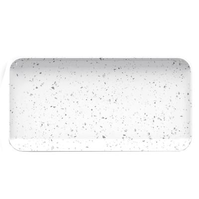 Epicurean White Terrazzo- Plastic/Melamine Appetiser Nibbles&Snacks Serving Tray