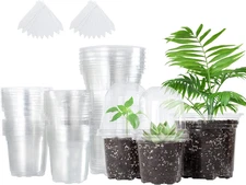 Bonviee 36 Packs 3.5/4/5 Inch Clear Nursery Pots with Humidity Domes, Variety Si