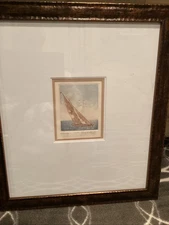 Vincente Denigris Watercolor Etching ‘Seaworthy 1’ Signed 33/190 Framed