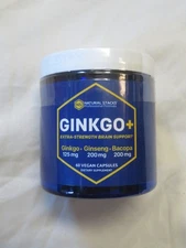 Natural Stacks Ginkgo + Extra-Strength Brain Support 125 mg 60 Vegan Capsules
