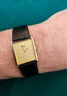 New Listing1990 Seiko Tank Watch 5y30-5069 Excellent Condition Lizard Strap & New Battery