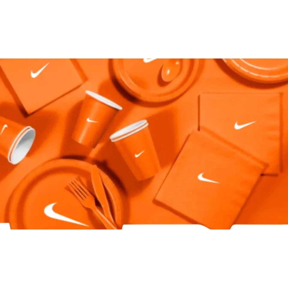 Juego de vajilla personalizado Sw00sh fiesta, fiesta de cumpleaños de 60 piezas en total - naranja Foto 4 de 4