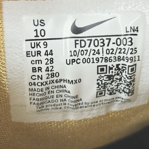 Nike Alpha Menace 4 Pro Metallic Gold Black Football Cleats Men's 10 FD7037-003 - Picture 8 of 8