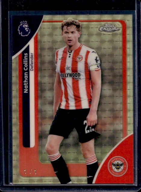 2026 Topps Chrome Premier League Nathan Collins Superfractor #1/1 Brentford