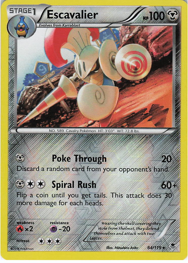 Escavalier Reverse Holofoil Rare XY - Phantom Forces 64/119 NM