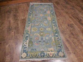 Turkish Oushak Rug Modern Multicolored Area Rug Handmade Bohemian Rug 2.6x6 Ft